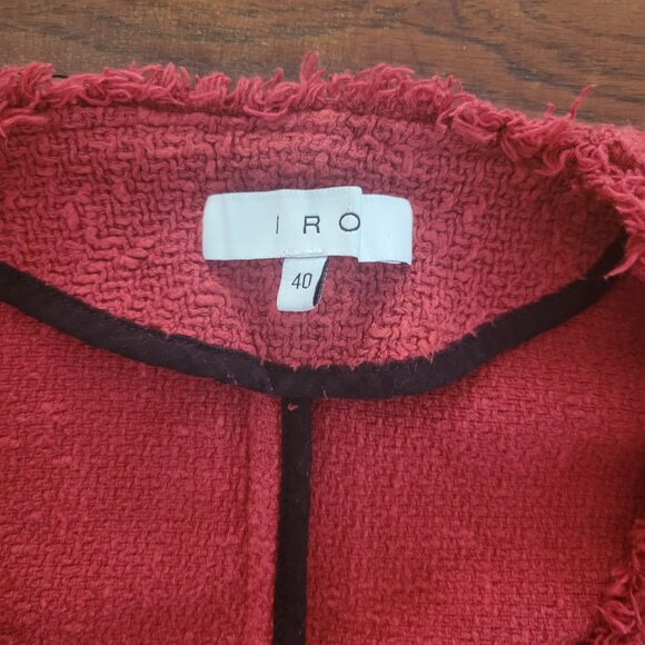 IRO Paris Agnette Red Tweed Blazer sz FR 40 Us 8 - Picture 4 of 9